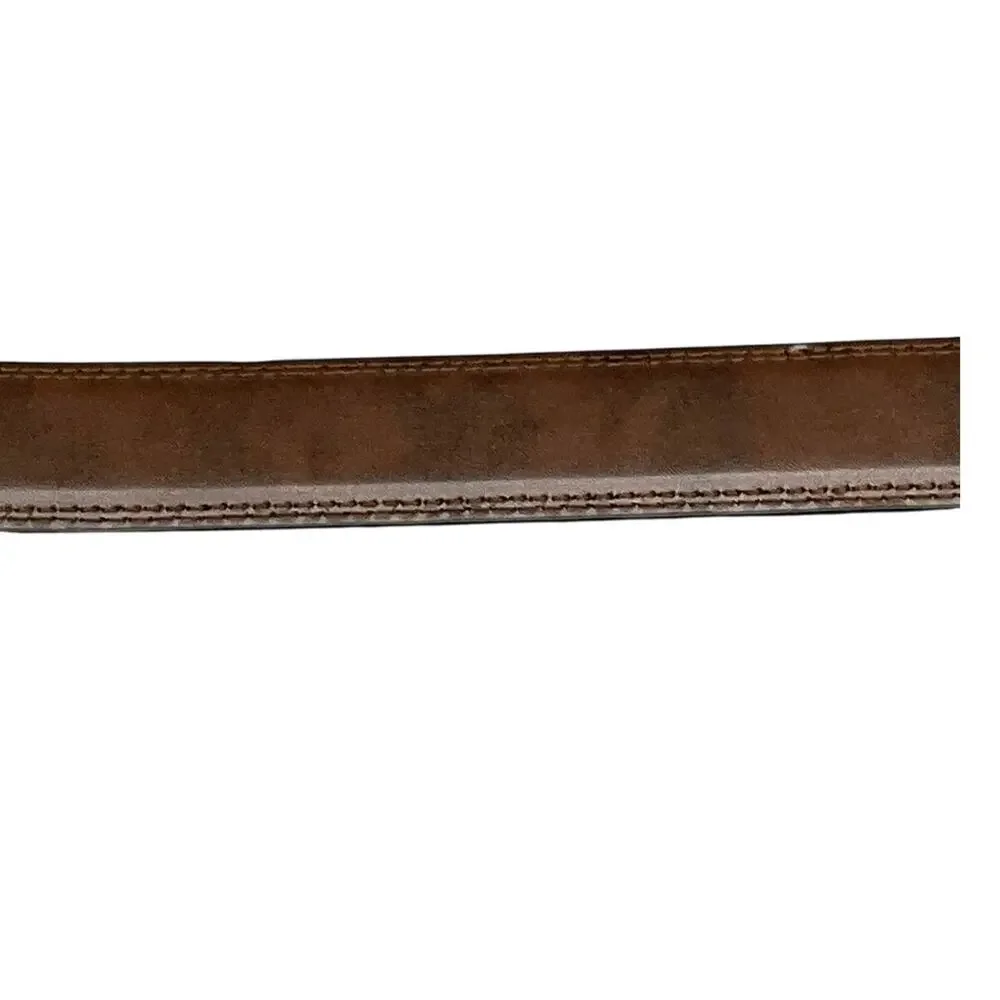 Dockers Reversible Black/Brown Leather Brushed Nickel Buckle Belt Men 30” - 36”